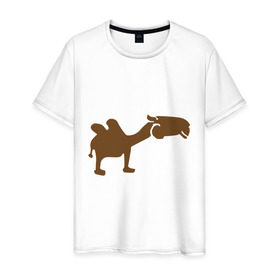 Мужская футболка хлопок с принтом Navy camel в Новосибирске, 100% хлопок | прямой крой, круглый вырез горловины, длина до линии бедер, слегка спущенное плечо. | camel | egyptian | navy camel | верблюд | египет | каир | кэмл | тур в египет | туризм