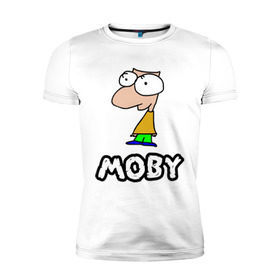 Мужская футболка премиум с принтом Moby в Новосибирске, 92% хлопок, 8% лайкра | приталенный силуэт, круглый вырез ворота, длина до линии бедра, короткий рукав | dj | moby | диджей | певцы | прикольные