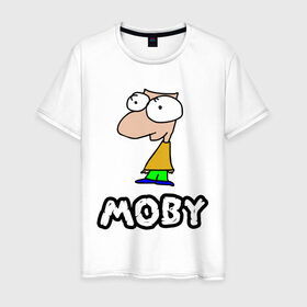 Мужская футболка хлопок с принтом Moby в Новосибирске, 100% хлопок | прямой крой, круглый вырез горловины, длина до линии бедер, слегка спущенное плечо. | dj | moby | диджей | певцы | прикольные