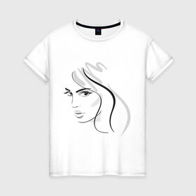 Женская футболка хлопок с принтом Загадочный взгляд в Новосибирске, 100% хлопок | прямой крой, круглый вырез горловины, длина до линии бедер, слегка спущенное плечо | взгляд | глаза | девушка | загадка | загадочный | лицо | смотреть