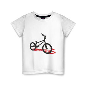 Детская футболка хлопок с принтом BMX 1 в Новосибирске, 100% хлопок | круглый вырез горловины, полуприлегающий силуэт, длина до линии бедер | bmx | велик | вело | велогонки | велорейсинг | велосипед | спортивный велосипед | фрирайд | эктрим