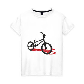 Женская футболка хлопок с принтом BMX 1 в Новосибирске, 100% хлопок | прямой крой, круглый вырез горловины, длина до линии бедер, слегка спущенное плечо | bmx | велик | вело | велогонки | велорейсинг | велосипед | спортивный велосипед | фрирайд | эктрим