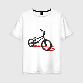 Женская футболка хлопок Oversize с принтом BMX 1 в Новосибирске, 100% хлопок | свободный крой, круглый ворот, спущенный рукав, длина до линии бедер
 | bmx | велик | вело | велогонки | велорейсинг | велосипед | спортивный велосипед | фрирайд | эктрим