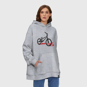 Худи SuperOversize хлопок с принтом BMX 1 в Новосибирске, 70% хлопок, 30% полиэстер, мягкий начес внутри | карман-кенгуру, эластичная резинка на манжетах и по нижней кромке, двухслойный капюшон
 | bmx | велик | вело | велогонки | велорейсинг | велосипед | спортивный велосипед | фрирайд | эктрим