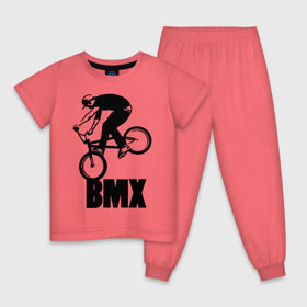 Детская пижама хлопок с принтом BMX 3 в Новосибирске, 100% хлопок |  брюки и футболка прямого кроя, без карманов, на брюках мягкая резинка на поясе и по низу штанин
 | bmx | free style | бмэкс | велик | вело | велосипедист | фристайл | экстрим | экстримальный