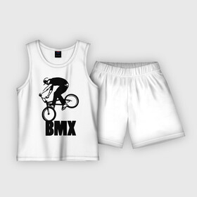 Детская пижама с шортами хлопок с принтом BMX 3 в Новосибирске,  |  | bmx | free style | бмэкс | велик | вело | велосипедист | фристайл | экстрим | экстримальный