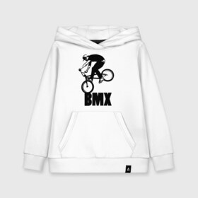 Детская толстовка хлопок с принтом BMX 3 в Новосибирске, 100% хлопок | Круглый горловой вырез, эластичные манжеты, пояс, капюшен | bmx | free style | бмэкс | велик | вело | велосипедист | фристайл | экстрим | экстримальный