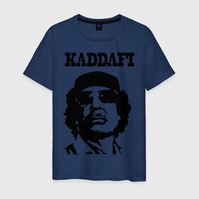 Мужская футболка хлопок с принтом Каддафи (9) в Новосибирске, 100% хлопок | прямой крой, круглый вырез горловины, длина до линии бедер, слегка спущенное плечо. | Тематика изображения на принте: kaddafi | кадафи | каддафи | ливия | муамар | муаммар | полковник | портрет