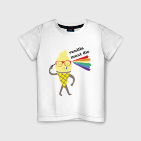 Детская футболка хлопок с принтом Vanilla в Новосибирске, 100% хлопок | круглый вырез горловины, полуприлегающий силуэт, длина до линии бедер | 