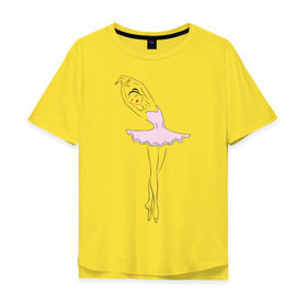 Мужская футболка хлопок Oversize с принтом Балерина (2) в Новосибирске, 100% хлопок | свободный крой, круглый ворот, “спинка” длиннее передней части | балерина | балет | искусство | театр