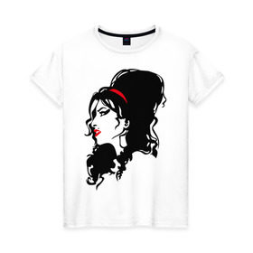 Женская футболка хлопок с принтом Amy Winehouse в Новосибирске, 100% хлопок | прямой крой, круглый вырез горловины, длина до линии бедер, слегка спущенное плечо | живая музыка | импровизация | певица | певица эми уайнхаус.джаз | саксофон