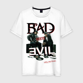 Мужская футболка хлопок с принтом Bad Meets Evil(1) в Новосибирске, 100% хлопок | прямой крой, круглый вырез горловины, длина до линии бедер, слегка спущенное плечо. | 