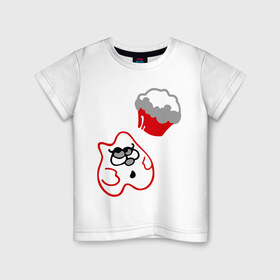 Детская футболка хлопок с принтом Пироженка в Новосибирске, 100% хлопок | круглый вырез горловины, полуприлегающий силуэт, длина до линии бедер | вкусное | вкуснотища | вкусняшка | десерт | печенье | пирожное | сладкое | сладость