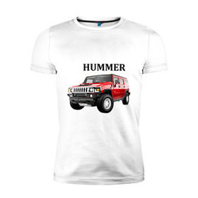 Мужская футболка премиум с принтом Hummer (2) в Новосибирске, 92% хлопок, 8% лайкра | приталенный силуэт, круглый вырез ворота, длина до линии бедра, короткий рукав | auto | humer | hummer | авто | автомобильные | машины | тачки | тюнинг | хамер | хаммер