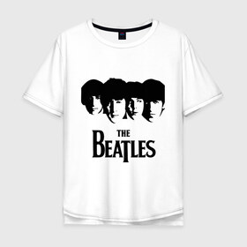 Мужская футболка хлопок Oversize с принтом The Beatles в Новосибирске, 100% хлопок | свободный крой, круглый ворот, “спинка” длиннее передней части | 60s | 60е | beatles | rock | битлз | битлы | леннон | ленон | макартни | музыка | ретро | рок