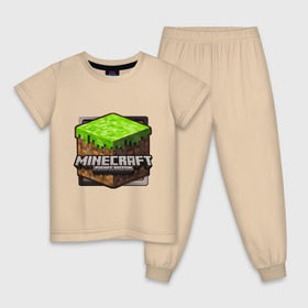 Детская пижама хлопок с принтом Minecraft logo в Новосибирске, 100% хлопок |  брюки и футболка прямого кроя, без карманов, на брюках мягкая резинка на поясе и по низу штанин
 | creeper | mine craft | minecraft | майнкрафт | шахта