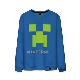 Мужской свитшот хлопок с принтом Minecraft logo grey в Новосибирске, 100% хлопок |  | крипер