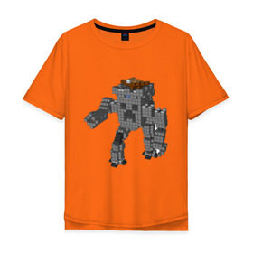 Мужская футболка хлопок Oversize с принтом Minecraft robo в Новосибирске, 100% хлопок | свободный крой, круглый ворот, “спинка” длиннее передней части | крипер