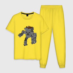 Мужская пижама хлопок с принтом Minecraft robo в Новосибирске, 100% хлопок | брюки и футболка прямого кроя, без карманов, на брюках мягкая резинка на поясе и по низу штанин
 | крипер