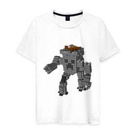Мужская футболка хлопок с принтом Minecraft robo в Новосибирске, 100% хлопок | прямой крой, круглый вырез горловины, длина до линии бедер, слегка спущенное плечо. | крипер