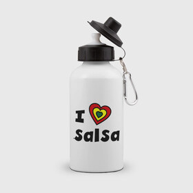 Бутылка спортивная с принтом Я люблю сальсу в Новосибирске, металл | емкость — 500 мл, в комплекте две пластиковые крышки и карабин для крепления | bachata | i love | i love salsa | lambada | latina | salsa | бачата | ламбада | латина | латиноамериканская музыка | латиноамериканские танцы | сальса | танго | танец | танцы | ча ча ча | я люблю | я люблю сальсу