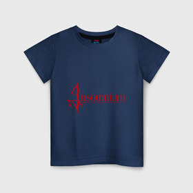 Детская футболка хлопок с принтом Insomnium logo в Новосибирске, 100% хлопок | круглый вырез горловины, полуприлегающий силуэт, длина до линии бедер | insomnium | insomnium logo | rock | музыка | рок | тяжелый рок | тяжеляк