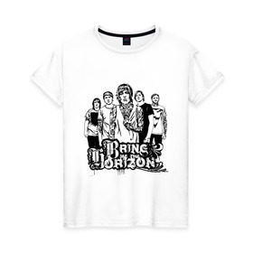 Женская футболка хлопок с принтом Bring me the horizon в Новосибирске, 100% хлопок | прямой крой, круглый вырез горловины, длина до линии бедер, слегка спущенное плечо | bmth | bring me the horizon | kubana 2014 | rock | дэткор | музыка | рок | рок группы