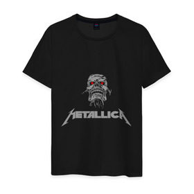 Мужская футболка хлопок с принтом Metallica scool в Новосибирске, 100% хлопок | прямой крой, круглый вырез горловины, длина до линии бедер, слегка спущенное плечо. | металлика