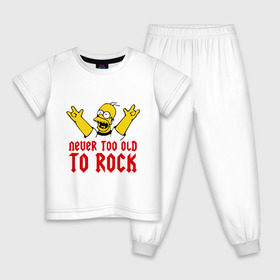 Детская пижама хлопок с принтом Simpson Rock в Новосибирске, 100% хлопок |  брюки и футболка прямого кроя, без карманов, на брюках мягкая резинка на поясе и по низу штанин
 | гомер
