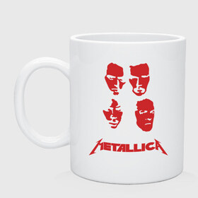Кружка с принтом Metallica kvartet (5) в Новосибирске, керамика | объем — 330 мл, диаметр — 80 мм. Принт наносится на бока кружки, можно сделать два разных изображения | Тематика изображения на принте: металлика