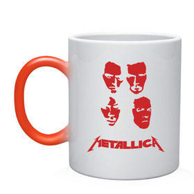 Кружка хамелеон с принтом Metallica kvartet (5) в Новосибирске, керамика | меняет цвет при нагревании, емкость 330 мл | Тематика изображения на принте: металлика