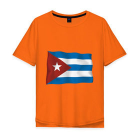 Мужская футболка хлопок Oversize с принтом Куба флаг в Новосибирске, 100% хлопок | свободный крой, круглый ворот, “спинка” длиннее передней части | cuba | куба | куба афиша | кубинский флаг | республика куба | флаг | флаг кубы | флаги