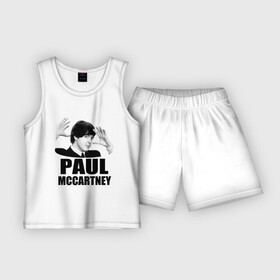 Детская пижама с шортами хлопок с принтом Paul McCartney (Пол МакКартни) в Новосибирске,  |  | beatles | mccartney | the beatles | битлз | битлс | битлы | маккартни