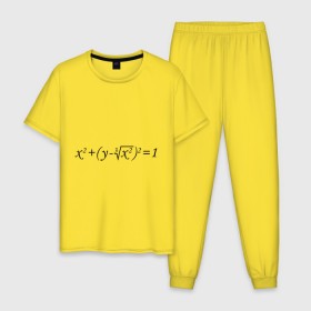 Мужская пижама хлопок с принтом Формула любви математическая в Новосибирске, 100% хлопок | брюки и футболка прямого кроя, без карманов, на брюках мягкая резинка на поясе и по низу штанин
 | для студентов | математика | математическая формула | студенты | формула | форула любви