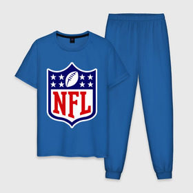 Мужская пижама хлопок с принтом NFL в Новосибирске, 100% хлопок | брюки и футболка прямого кроя, без карманов, на брюках мягкая резинка на поясе и по низу штанин
 | американский футбол | регби
