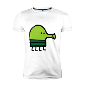 Мужская футболка премиум с принтом doodle jump в Новосибирске, 92% хлопок, 8% лайкра | приталенный силуэт, круглый вырез ворота, длина до линии бедра, короткий рукав | дудл джамп