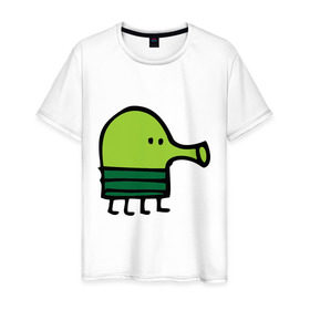 Мужская футболка хлопок с принтом doodle jump в Новосибирске, 100% хлопок | прямой крой, круглый вырез горловины, длина до линии бедер, слегка спущенное плечо. | дудл джамп