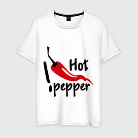 Мужская футболка хлопок с принтом горячий pepper в Новосибирске, 100% хлопок | прямой крой, круглый вырез горловины, длина до линии бедер, слегка спущенное плечо. | hot | pepper | горячий | жгучий | ковбой | ловелас | мачо | парень | перец | перчик | страстный | страсть