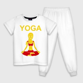 Детская пижама хлопок с принтом yoga в Новосибирске, 100% хлопок |  брюки и футболка прямого кроя, без карманов, на брюках мягкая резинка на поясе и по низу штанин
 | yoga | девушка | здоровый образ жизни | зож | йога | кундалини | медитация | фитнес