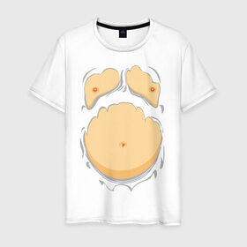 Мужская футболка хлопок с принтом Пивной живот в Новосибирске, 100% хлопок | прямой крой, круглый вырез горловины, длина до линии бедер, слегка спущенное плечо. | р рванная
