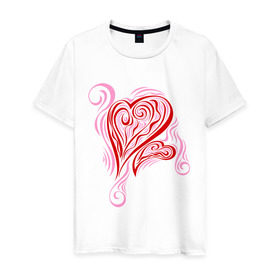 Мужская футболка хлопок с принтом Сердца розовые и красные в Новосибирске, 100% хлопок | прямой крой, круглый вырез горловины, длина до линии бедер, слегка спущенное плечо. | 14 февраля | день влюбленных | день всех влюбленных | день святого валентина | для влюбленных | для двоих | для пар | святой валентин | сердце