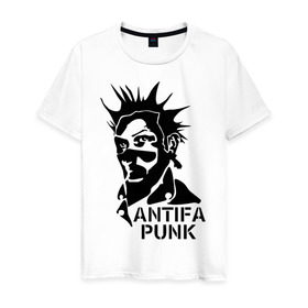 Мужская футболка хлопок с принтом Antifa punk в Новосибирске, 100% хлопок | прямой крой, круглый вырез горловины, длина до линии бедер, слегка спущенное плечо. | антифа | антифа панк | антифашизм | антифашистское движение | одесса | против фашизма | фашизм