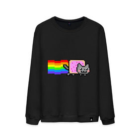 Мужской свитшот хлопок с принтом Nyan Cat в Новосибирске, 100% хлопок |  | nyan cat | интернет приколы | кошка | нян кэт