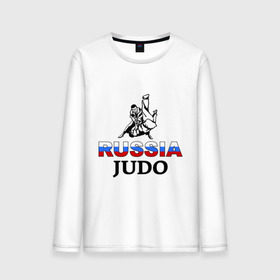 Мужской лонгслив хлопок с принтом Russia judo в Новосибирске, 100% хлопок |  | Тематика изображения на принте: дзюдо
