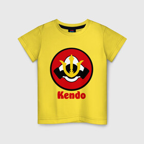 Детская футболка хлопок с принтом Кендо эмблема в Новосибирске, 100% хлопок | круглый вырез горловины, полуприлегающий силуэт, длина до линии бедер | kendo | russia | борьба | восточные | единоборства | самурайский | спорт | фехтование