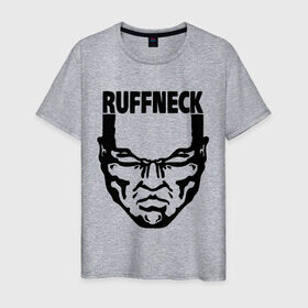 Мужская футболка хлопок с принтом Ruffneck в Новосибирске, 100% хлопок | прямой крой, круглый вырез горловины, длина до линии бедер, слегка спущенное плечо. | dj | ruffneck | диджей | лицо | музыка | обложка