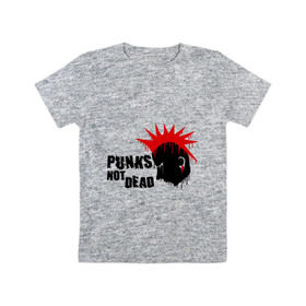 Детская футболка хлопок с принтом Punks not dead (1) в Новосибирске, 100% хлопок | круглый вырез горловины, полуприлегающий силуэт, длина до линии бедер | Тематика изображения на принте: punks | панк | панк не умрет | стиль панк
