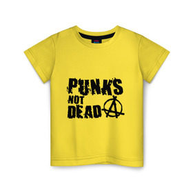 Детская футболка хлопок с принтом Punks not dead (2) в Новосибирске, 100% хлопок | круглый вырез горловины, полуприлегающий силуэт, длина до линии бедер | Тематика изображения на принте: punks | анархия | панк | панк не умрет | стиль панк