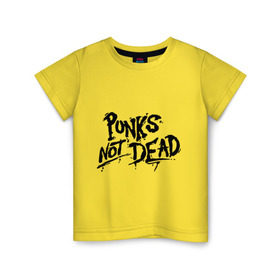 Детская футболка хлопок с принтом Punks not dead в Новосибирске, 100% хлопок | круглый вырез горловины, полуприлегающий силуэт, длина до линии бедер | Тематика изображения на принте: punks | панк | панк не умрет | стиль панк