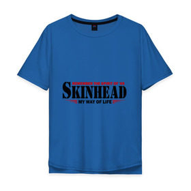 Мужская футболка хлопок Oversize с принтом Skinhead. Spirit of 69 в Новосибирске, 100% хлопок | свободный крой, круглый ворот, “спинка” длиннее передней части | hardcore | skinhead | бритая голова | мой путь жизни | скинхед | скинхэд | хард кор